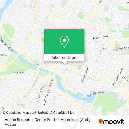 Austin Resource Center For the Homeless (Arch) map
