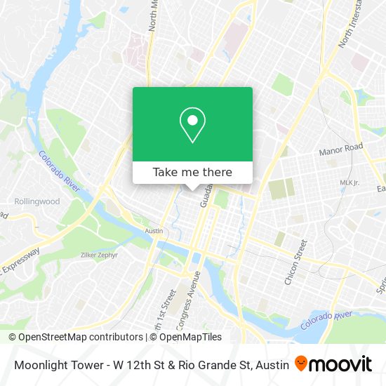 Mapa de Moonlight Tower - W 12th St & Rio Grande St