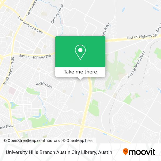 Mapa de University Hills Branch Austin City Library