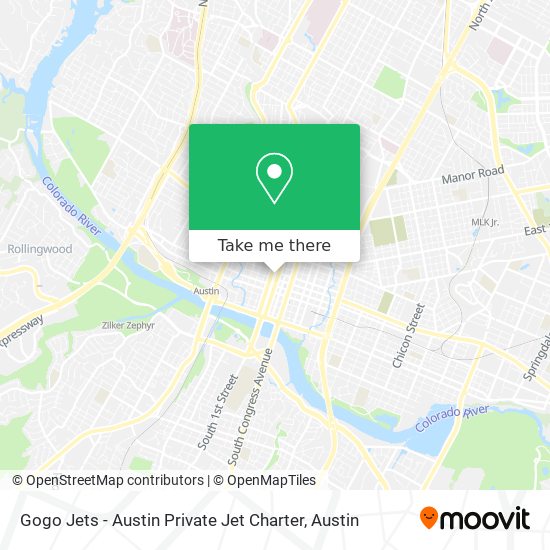 Mapa de Gogo Jets - Austin Private Jet Charter