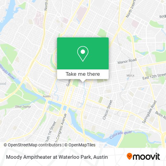 Moody Ampitheater at Waterloo Park map