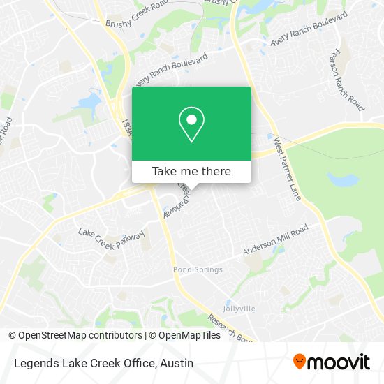 Legends Lake Creek Office map