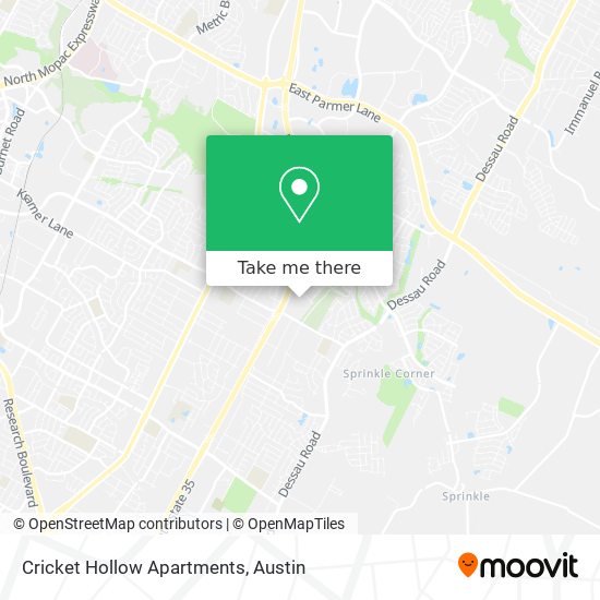 Cricket Hollow Apartments map