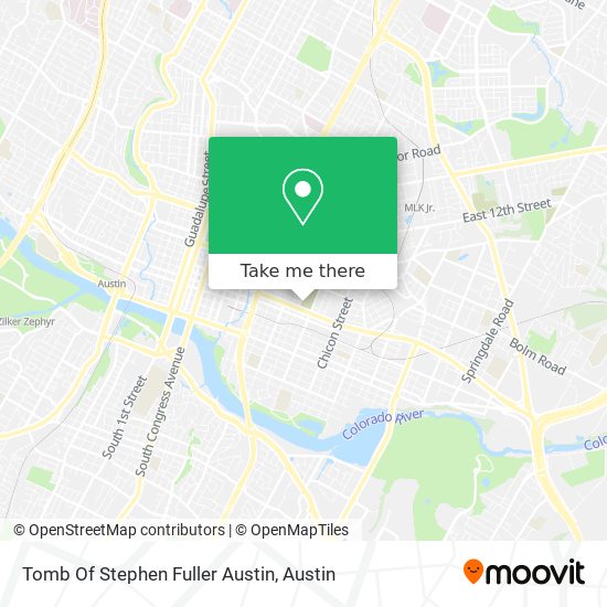 Tomb Of Stephen Fuller Austin map