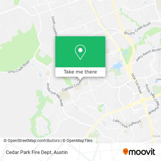 Cedar Park Fire Dept map