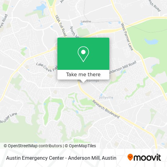 Austin Emergency Center - Anderson Mill map