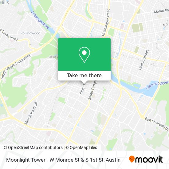Moonlight Tower - W Monroe St & S 1st St map