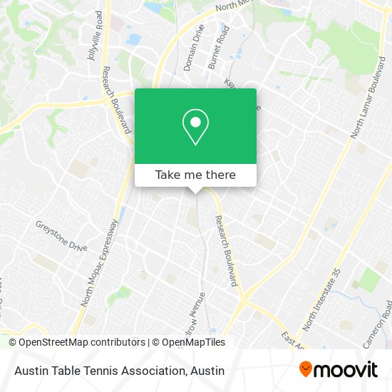 Austin Table Tennis Association map