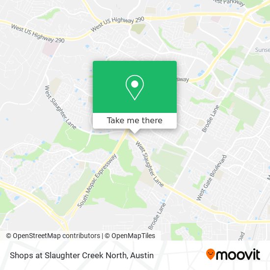 Mapa de Shops at Slaughter Creek North