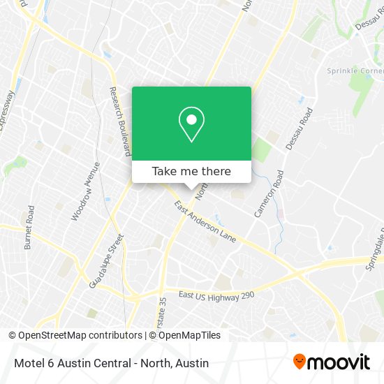 Mapa de Motel 6 Austin Central - North