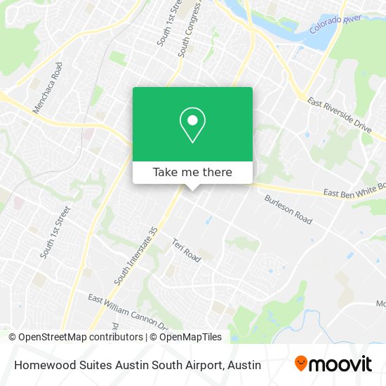Mapa de Homewood Suites Austin South Airport