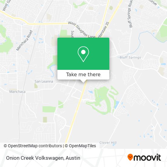 Mapa de Onion Creek Volkswagen