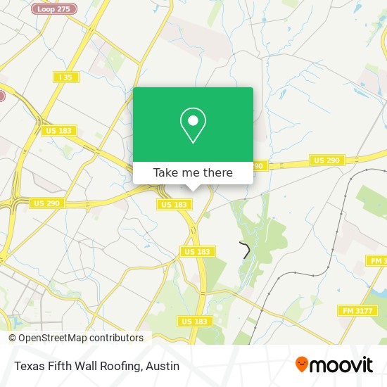 Mapa de Texas Fifth Wall Roofing