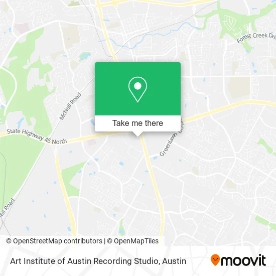 Art Institute of Austin Recording Studio map