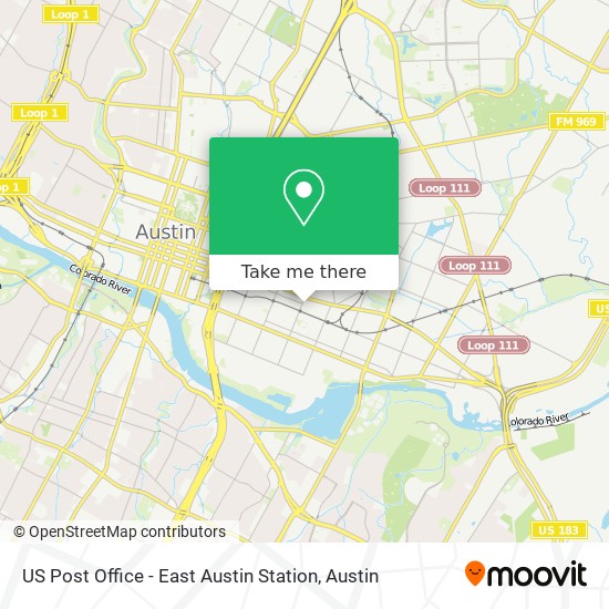 Mapa de US Post Office - East Austin Station