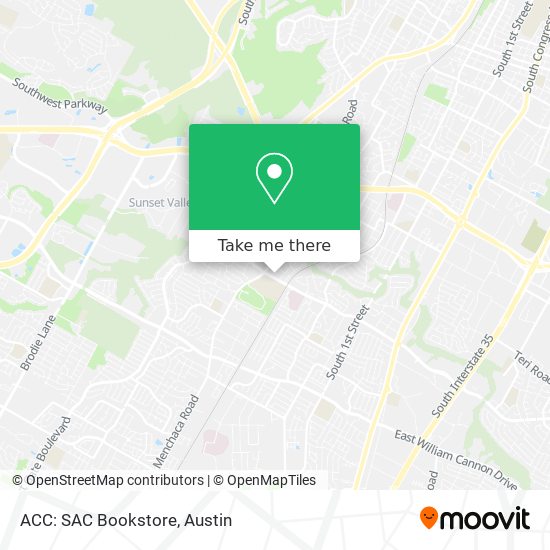 How to get to ACC: SAC Bookstore in Austin by Bus