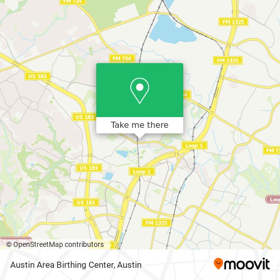 Austin Area Birthing Center map