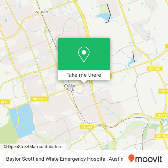 Mapa de Baylor Scott and White Emergency Hospital