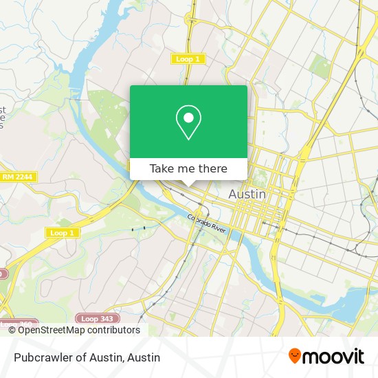 Pubcrawler of Austin map