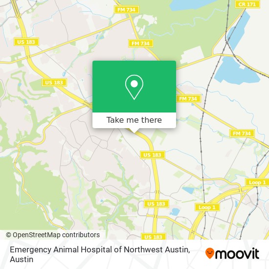 Mapa de Emergency Animal Hospital of Northwest Austin