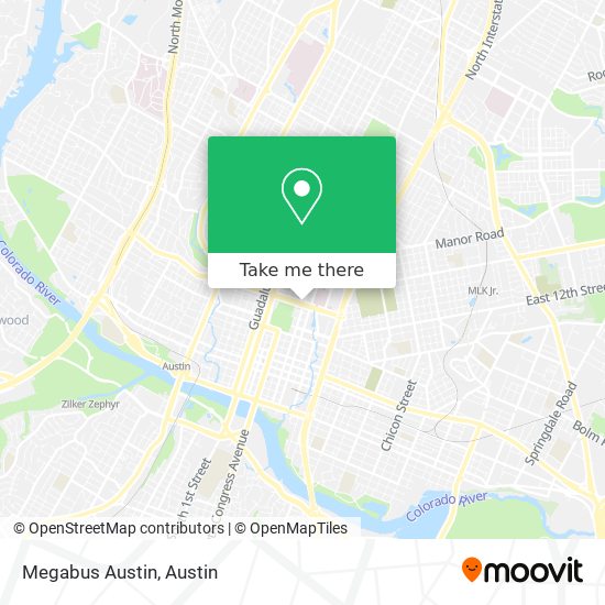 Mapa de Megabus Austin