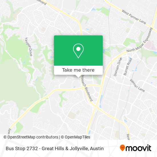 Mapa de Bus Stop 2732 - Great Hills & Jollyville