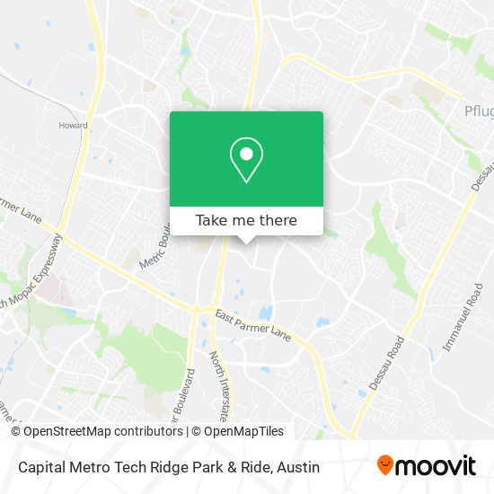 Capital Metro Tech Ridge Park & Ride map