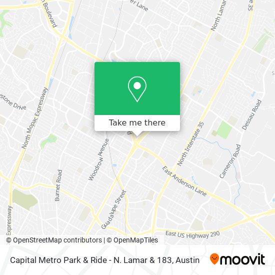 Mapa de Capital Metro Park & Ride - N. Lamar & 183