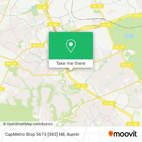 Mapa de CapMetro Stop 5673 [383] NB