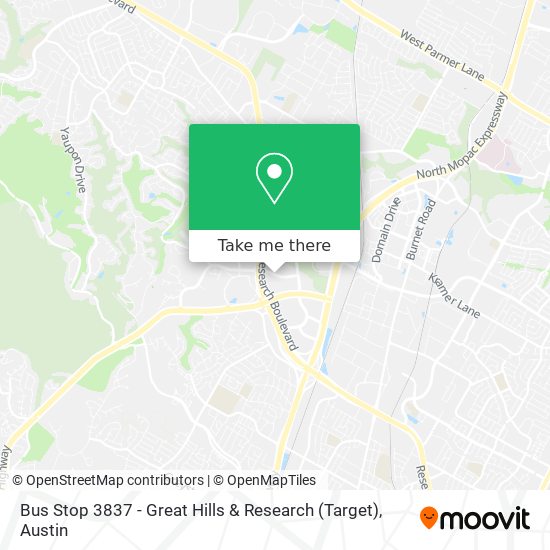Bus Stop 3837 - Great Hills & Research (Target) map
