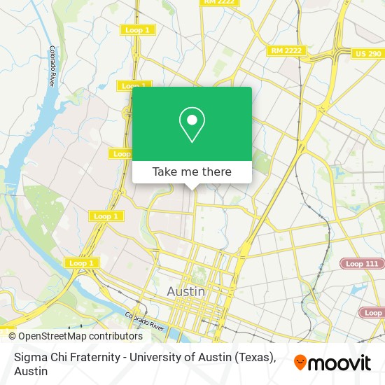 Mapa de Sigma Chi Fraternity - University of Austin (Texas)