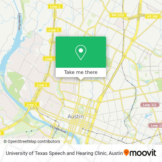 University of Texas Speech and Hearing Clinic map