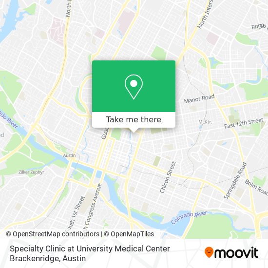 Mapa de Specialty Clinic at University Medical Center Brackenridge