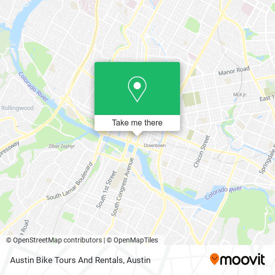 Mapa de Austin Bike Tours And Rentals