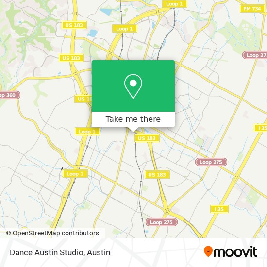 Mapa de Dance Austin Studio