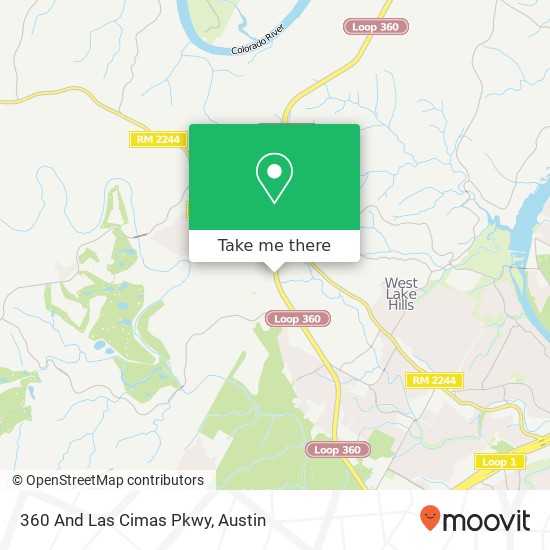 360 And Las Cimas Pkwy map