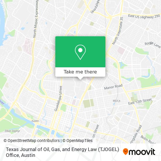 Mapa de Texas Journal of Oil, Gas, and Energy Law (TJOGEL) Office