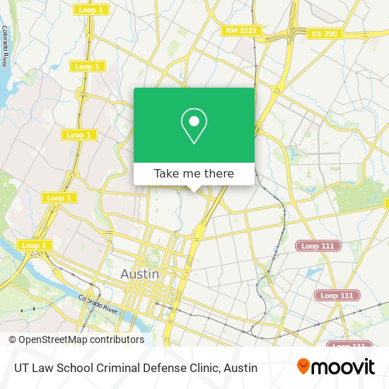 Mapa de UT Law School Criminal Defense Clinic