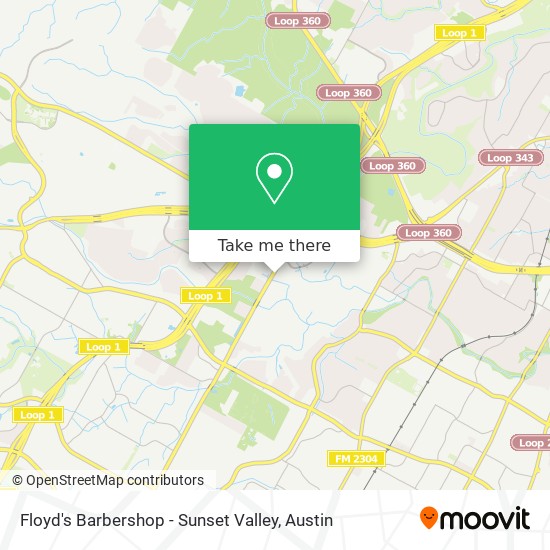 Floyd's Barbershop - Sunset Valley map