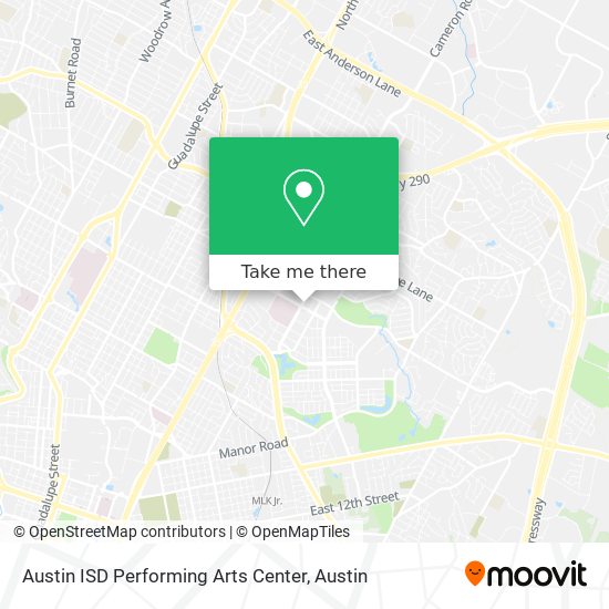 Austin ISD Performing Arts Center map