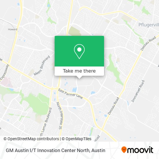 Mapa de GM Austin I / T Innovation Center North