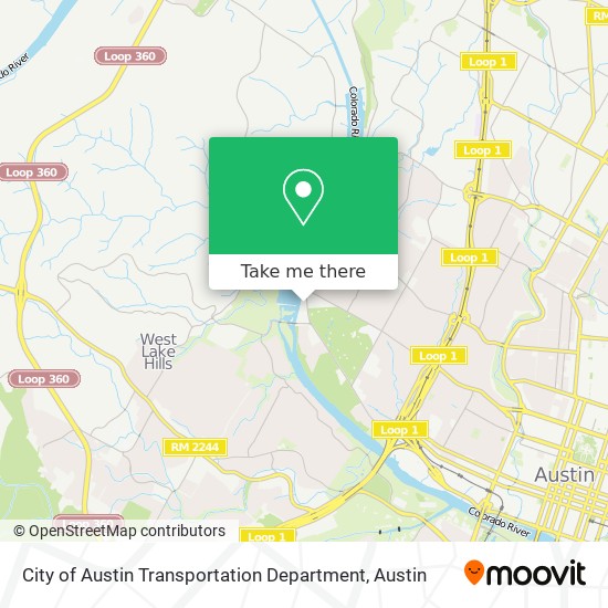 City of Austin Transportation Department map