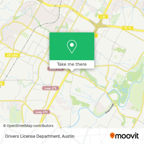 Drivers License Department map