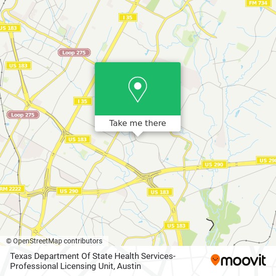 Texas Department Of State Health Services-Professional Licensing Unit map