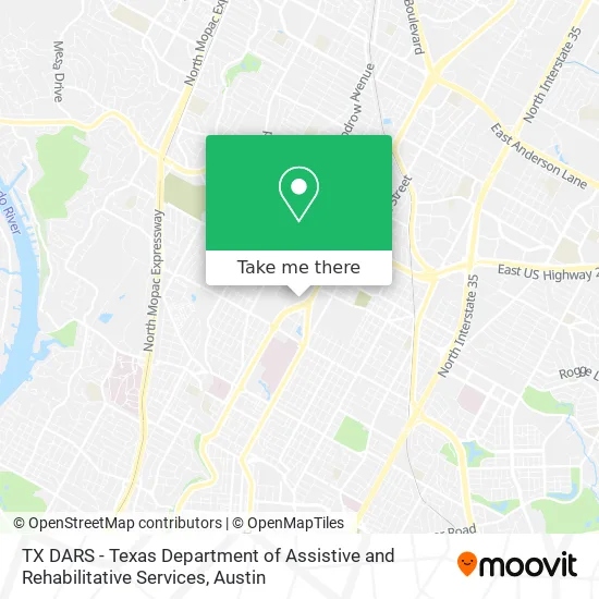 TX DARS - Texas Department of Assistive and Rehabilitative Services map