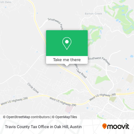Travis County Tax Office in Oak Hill map
