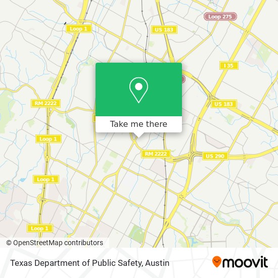 Mapa de Texas Department of Public Safety