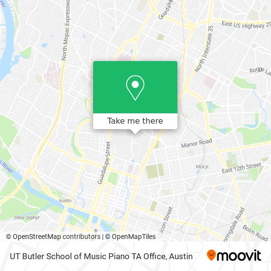 UT Butler School of Music Piano TA Office map