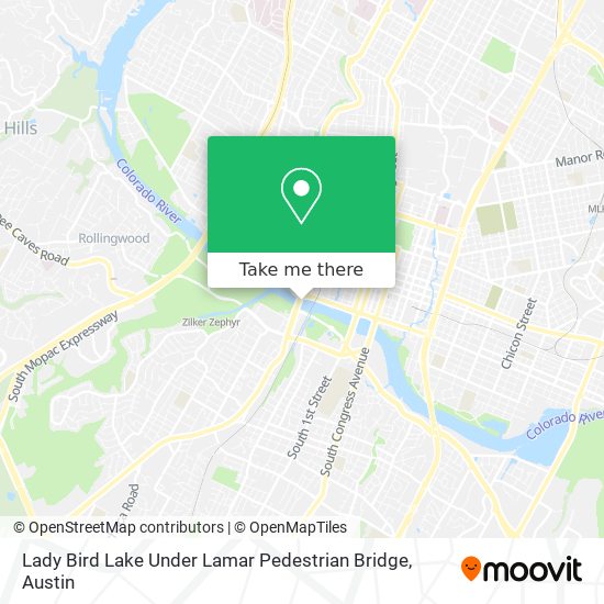 Lady Bird Lake Under Lamar Pedestrian Bridge map