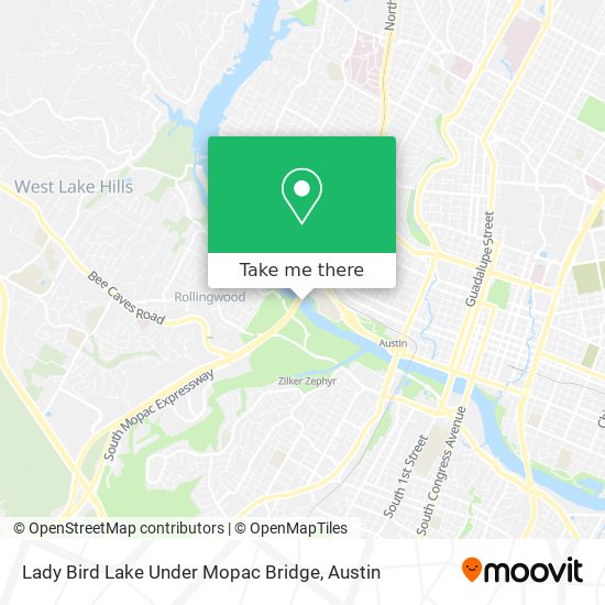 Lady Bird Lake Under Mopac Bridge map